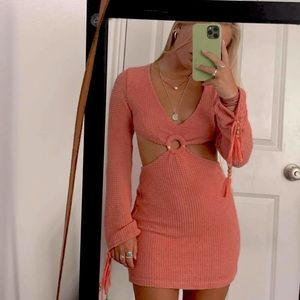 Coral Crochet Dress